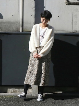 「FIL DE FER（フィルデフェール）のアイテム（スカート）」を使った、watanabe.さん（レディース・163cm）の秋コーディネート