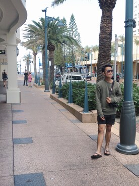 「TOPMAN（トップマン）のアイテム（スウェット）」を使った、fdzlyfadzlyさん（メンズ・177cm）の夏コーディネート