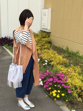 「OZOC（オゾック）のアイテム（その他アウター）」を使った、star☆さん（レディース・160cm）の春コーディネート