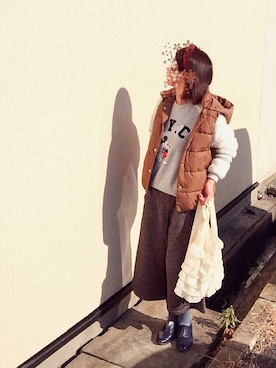「ミッキー」｜「アイテム（ダウンベスト）」を使った、star☆さん（レディース・160cm）の秋コーディネート
