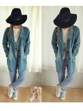 「ハットコーデ」｜miyuさん（レディース・156cm）の春コーディネート