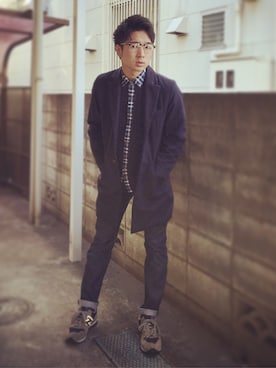 「アイテム（バングル/リストバンド）」を使った、高橋さん（メンズ・168cm・20代）の冬コーディネート