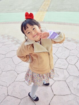 「kids」｜「アイテム（ムートンコート）」を使った、iro917さん（キッズ・110cm）の冬コーディネート