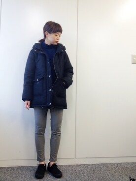 「LBC（エルビーシー）のアイテム（ダウンジャケット/コート）」を使った、おかださん（レディース・164cm）の冬コーディネート