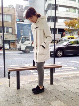 「LBC（エルビーシー）のアイテム（ダッフルコート）」を使った、おかださん（レディース・164cm）の冬コーディネート