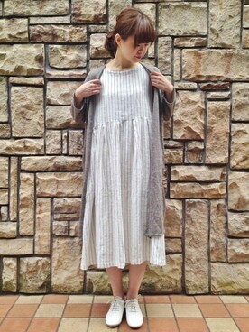 「春ワンピ」｜「アイテム（その他シューズ）」を使った、おかださん（レディース・164cm）の春コーディネート