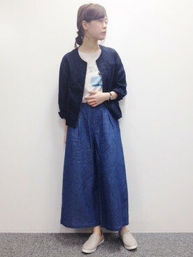 「ウエストイン」｜「アイテム（ブルゾン）」を使った、おかださん（レディース・164cm）の春コーディネート