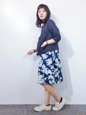 「LBC（エルビーシー）のアイテム（ノーカラージャケット）」を使った、おかださん（レディース・164cm）の夏コーディネート