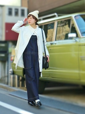 「LBC（エルビーシー）のアイテム（サロペット/オーバーオール）」を使った、おかださん（レディース・164cm）の春コーディネート