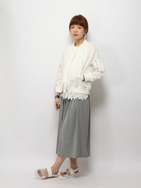 「LBC（エルビーシー）のアイテム（ブルゾン）」を使った、おかださん（レディース・164cm）の春コーディネート