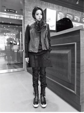 「HELMUT LANG（ヘルムートラング）のアイテム（その他アウター）」を使った、Yayami_kidsさん（レディース・163cm）の冬コーディネート