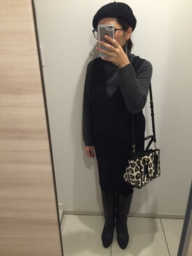 「アイテム（アクセサリー、パープル系）」を使った、rumiiiiiさん（レディース・151cm）の秋コーディネート