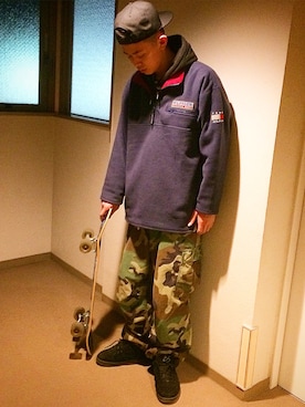 「TOMMY HILFIGER（トミーヒルフィガー）のアイテム（その他アウター）」を使った、YUTAROさん（メンズ・178cm）の冬コーディネート