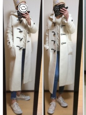 「dazzlin（ダズリン）のアイテム（ダッフルコート）」を使った、haruharu0907さん（レディース・165cm）の冬コーディネート