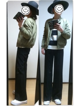 「SNIDEL（スナイデル）のアイテム（スラックス）」を使った、haruharu0907さん（レディース・165cm）の冬コーディネート