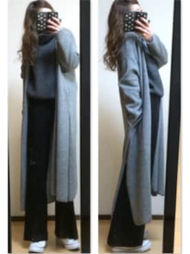 「SNIDEL（スナイデル）のアイテム（スラックス）」を使った、haruharu0907さん（レディース・165cm）の冬コーディネート