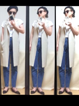 「SLY（スライ）のWOOLベレー帽（ハンチング/ベレー帽）」を使った、haruharu0907さん（レディース・165cm）の春コーディネート