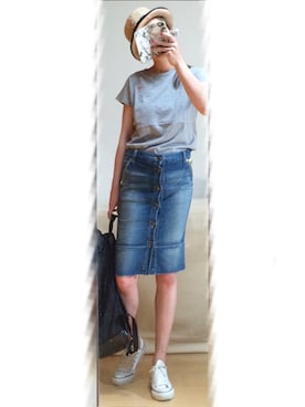 「ドラフトMR」｜「アイテム（帽子）」を使った、haruharu0907さん（レディース・165cm）の夏コーディネート