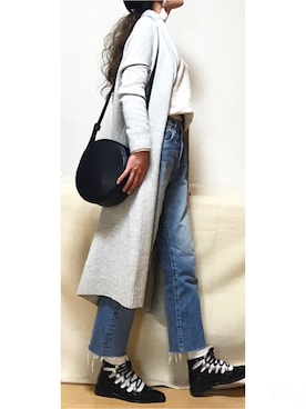 「SLY（スライ）のWOOLベレー帽（ハンチング/ベレー帽）」を使った、haruharu0907さん（レディース・165cm）の冬コーディネート