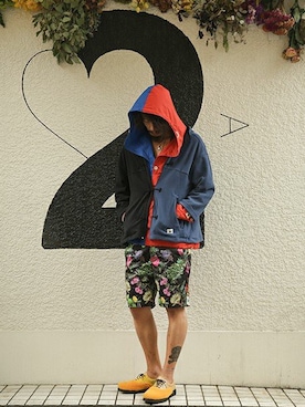 「AlexanderLeeChang（アレキサンダーリーチャン）のアイテム（ノーカラージャケット）」を使った、nonakaさん（メンズ・183cm）の秋コーディネート