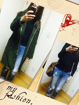 「黒ニット」｜kayoさん（レディース・164cm）の冬コーディネート