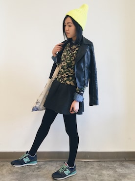 「BASEZOO （BASEZOO ）のアイテム（帽子）」を使った、Helenさん（レディース・152cm）の冬コーディネート