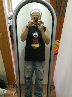 「n(n) BY NUMBER (N)INE（エヌエヌバイナンバーナイン）のアイテム（トップス）」を使った、オクシンさん（メンズ・170cm）の夏コーディネート