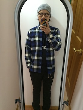 「C-PLUS HEAD WEAR（シープラスヘッドウェアー）のアイテム（ニットキャップ/ビーニー）」を使った、オクシンさん（メンズ・170cm）の秋コーディネート
