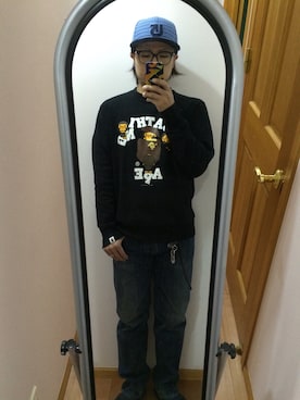 「F.C.R.B.（エフシーアールビー）のアイテム（ウォレットチェーン）」を使った、オクシンさん（メンズ・170cm）の秋コーディネート