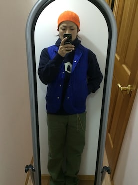 「アイテム（ウォレットチェーン）」を使った、オクシンさん（メンズ・170cm）の冬コーディネート