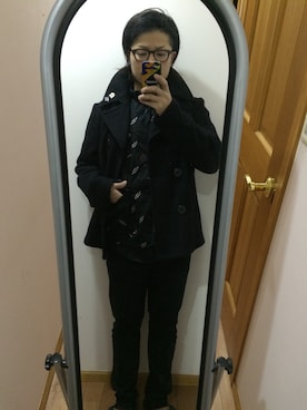 「uniform experiment」｜「アイテム（ピーコート）」を使った、オクシンさん（メンズ・170cm）の冬コーディネート