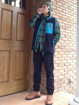 「C-PLUS HEAD WEAR（シープラスヘッドウェアー）のアイテム（ニットキャップ/ビーニー）」を使った、オクシンさん（メンズ・170cm）の秋コーディネート