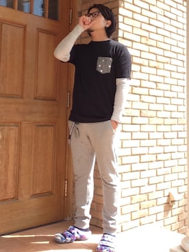 「uniform experiment（ユニフォームエクスペリメント）のアイテム（ウォレットチェーン）」を使った、オクシンさん（メンズ・170cm）の夏コーディネート