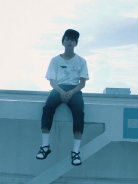 「COMME CA ISM（コムサイズム）のアイテム（サンダル）」を使った、KeNSeIさん（メンズ・175cm）の夏コーディネート