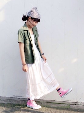 「me（ミイ）のアイテム」を使った、まりんさん（レディース・155cm）の夏コーディネート