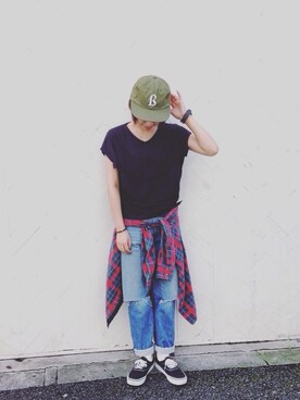 「BAL（バル）のアイテム（帽子）」を使った、まりんさん（レディース・155cm）の秋コーディネート