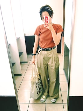 「UNITED ARROWS（ユナイテッドアローズ）のUWMM ウエスタンベルト ◆（ベルト）」を使った、まりんさん（レディース・155cm）の夏コーディネート