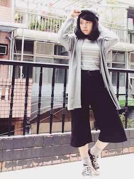 「CONVERSE（コンバース）のCONVERSE ALL STAR Sneakers（スニーカー、ブラック系）」を使った、91さん（レディース）の冬コーディネート