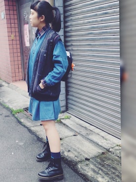 「NIKE（ナイキ）のNIKE / YOUNG CLASSIC BASE BACKPACK（バックパック/リュック、ブラック系）」を使った、91さん（レディース）の冬コーディネート