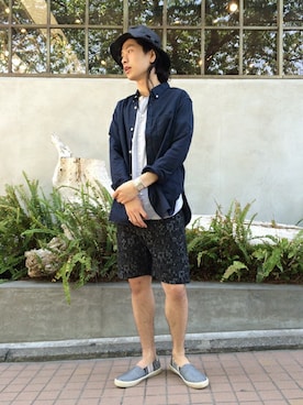 「nonnative（ノンネイティブ）のアイテム（ハット）」を使った、SEAMOさん（メンズ・175cm）の春コーディネート