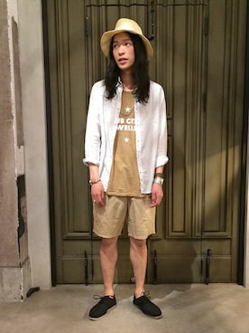 「nonnative（ノンネイティブ）のアイテム（ハット）」を使った、SEAMOさん（メンズ・175cm）の春コーディネート