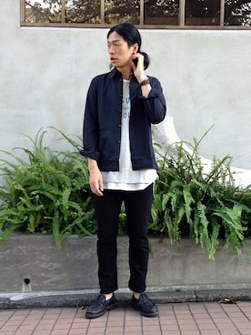 「nonnative（ノンネイティブ）のアイテム（Tシャツ/カットソー）」を使った、SEAMOさん（メンズ・175cm）の秋コーディネート