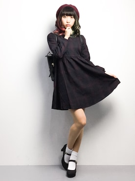 「qualite（カリテ）のアイテム（帽子）」を使った、椎名成美さん（レディース・160cm）の冬コーディネート