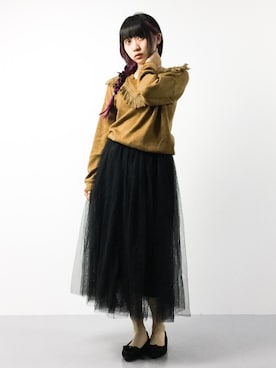 「Gomu 56（ゴムゴム）のアイテム」を使った、椎名成美さん（レディース・160cm）の冬コーディネート