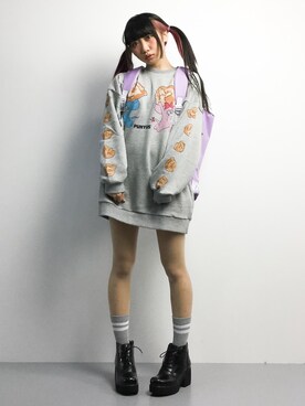 「フード」｜椎名成美さん（レディース・160cm）の冬コーディネート