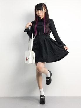 「ハーフツイン」｜「アイテム（スカート）」を使った、椎名成美さん（レディース・160cm）の冬コーディネート