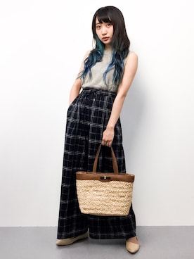 「cache cache（カシュ カシュ）のアイテム」を使った、椎名成美さん（レディース・160cm・10代）の夏コーディネート