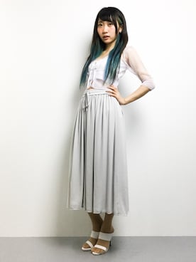 「FIG&VIPER（フィグアンドバイパー）のアイテム（キャミソール）」を使った、椎名成美さん（レディース・160cm）の夏コーディネート