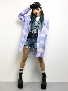 「Jeffrey Campbell（ジェフリーキャンベル）のアイテム（ブーツ）」を使った、椎名成美さん（レディース・160cm）の夏コーディネート