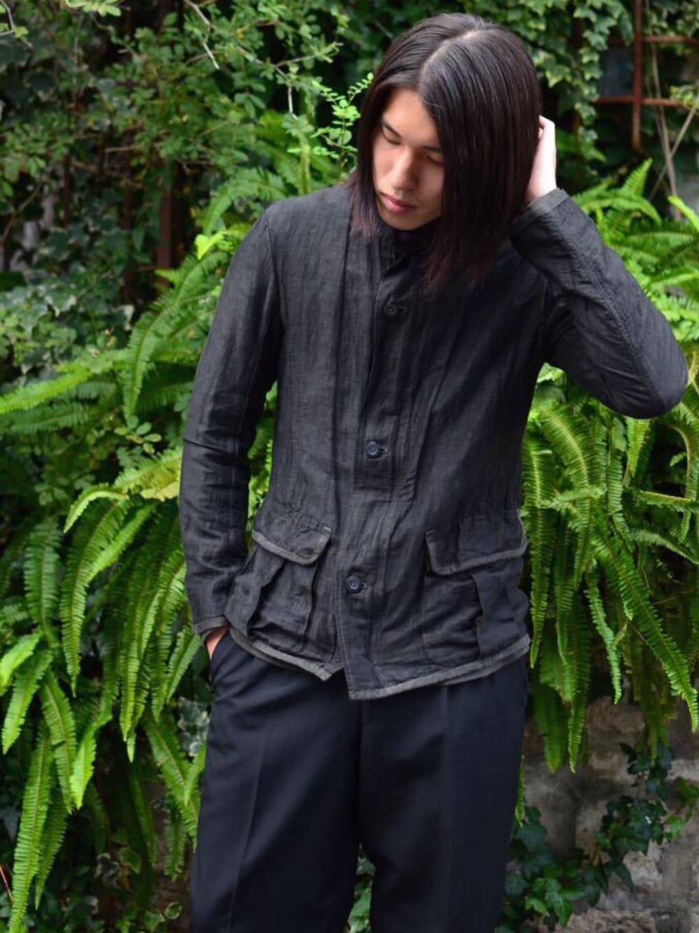「TOKYO、NAKAI、fashion、08sircus、yohjiyamamoto」｜「08sircusのアイテム（ブルゾン、ブラック系）」を使った、SAIさん（メンズ・179cm）の秋コーディネートの1枚目の写真
